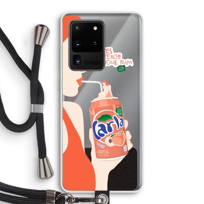 Peach please!: Samsung Galaxy S20 Ultra Transparant Hoesje met koord
