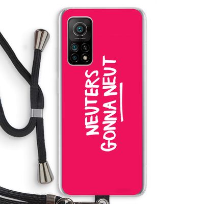 Neuters (roze): Xiaomi Mi 10T 5G Transparant Hoesje met koord