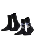 Burlington - 2p Socks - Everyday Mix - zwart, Maat:36-41