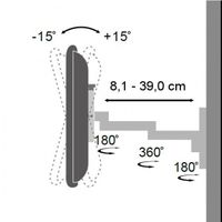 Techly ICA-LCD 104 tv-bevestiging 76,2 cm (30") Zilver - thumbnail