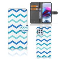 Motorola Moto G100 | Telefoon Hoesje | Zigzag Blauw