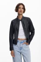 Jas met versleten leerlook - BLACK - S