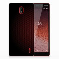 Nokia 1 Plus TPU bumper Geruit Rood - thumbnail