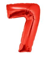 Folieballon Rood Cijfer '7' Groot - thumbnail
