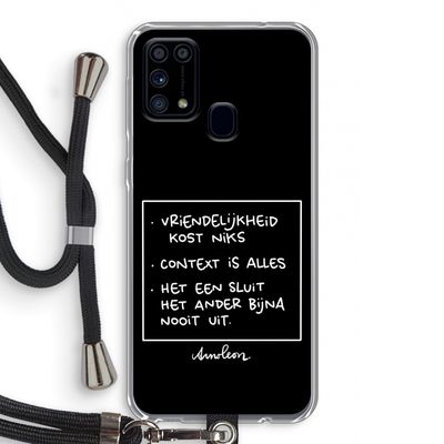 Mijn Motto's: Samsung Galaxy M31 Transparant Hoesje met koord