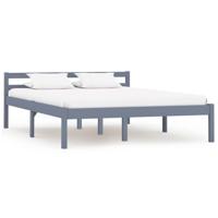 Bedframe massief grenenhout grijs 140x200 cm