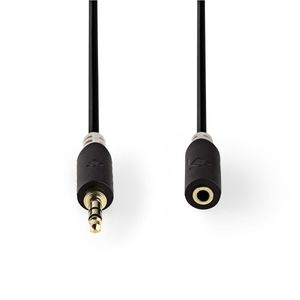 Stereo audiokabel | 3,5 mm male - 3,5 mm female | 10 m | Antraciet