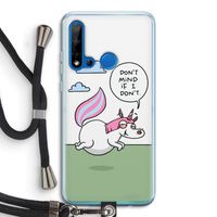 Unicorn: Huawei P20 Lite (2019) Transparant Hoesje met koord