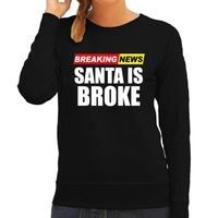 Foute humor Kersttrui breaking news broke Kerst sweater zwart voor dames 2XL  -