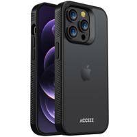 Accezz Rugged Frosted Backcover iPhone 14 Pro Telefoonhoesje Zwart
