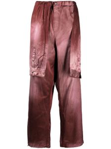 Maison MIHARA YASUHIRO pantalon à design superposé en effet - Rouge