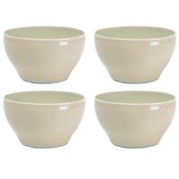 Kommetjes/schaaltjes - 10x - Dessert/ontbijt - Kunststof - D14 cm - Beige