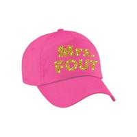 Mrs. FOUT verkleed petje - baseballcap - roze - gouden bedrukking - dames - Foute party outfit