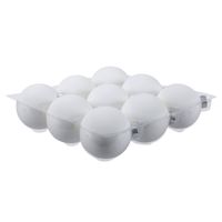 9x Glazen Kerstballen Mat Wit 10 Cm - Kerstbal - thumbnail