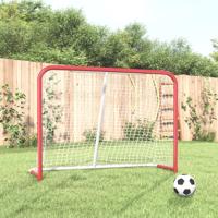 VidaXL Hockeydoel met net 153x60x118 cm staal en polyester rood en wit VidaXL Hockeydoel met net 153x60x118 cm staal en polyester rood en wit