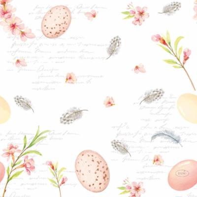 Duni servetten eggs and feathers 33x33 cm 20 stuks