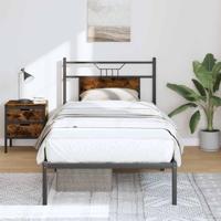 Bedframe zonder matras hout gerookt eikenkleurig 75x190 cm