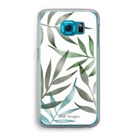 Tropical watercolor leaves: Samsung Galaxy S6 Transparant Hoesje - thumbnail