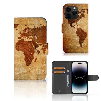 iPhone 15 Pro | Flip Cover | Wereldkaart