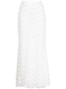 Cynthia Rowley jupe taille-haute à dentelle fleurie - Blanc