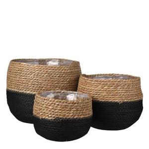 Mica Decorations Jorck Mand voor Planten - Set van 3 - Zwart