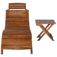 The Living Store Ligbed Loungeset - Acaciahout - 184 x 55 x 64 cm - Bruin - thumbnail