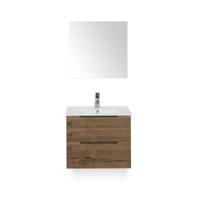 Seville Badmeubelset 60 cm - Tabacco Edge greep - Wastafel Enjoy - met Spiegel