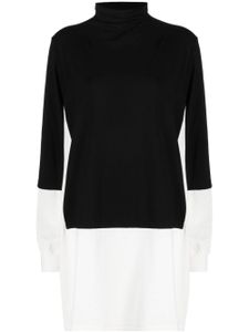 MM6 Maison Margiela robe-chemise superposée à logo imprimé - Noir