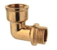 Kirchhoff Messing bocht 90°, blank, 3/4"H x 3/4"ET - 989393355