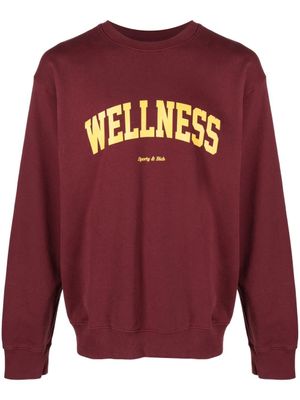Sporty & Rich pull à logo Wellness imprimé - Rouge