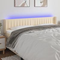 Hoofdbord LED 163x16x78/88 cm stof crèmekleurig
