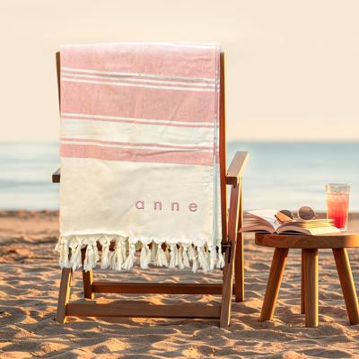 Geborduurde hamamdoek - Roze - 210 x 203 cm