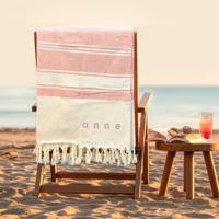 Geborduurde hamamdoek - Roze - 210 x 203 cm