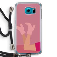 Pink boots: Samsung Galaxy S6 Transparant Hoesje met koord