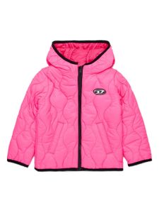 Diesel Kids veste matelassée à logo appliqué - Rose