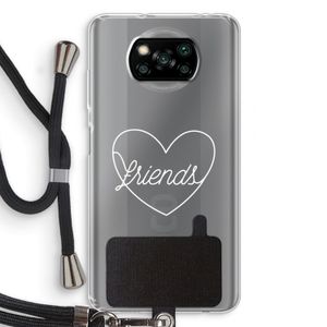 Friends heart pastel: Xiaomi Poco X3 Pro Transparant Hoesje met koord