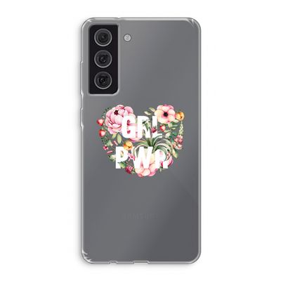GRL PWR Flower: Samsung Galaxy S21 FE Transparant Hoesje