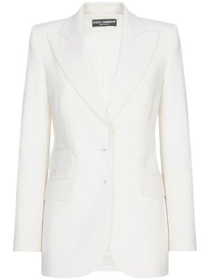 Dolce & Gabbana blazer en laine à simple boutonnage - Blanc
