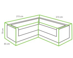 Loungehoek L bescherm hoes 215 x 85 x 70 cm