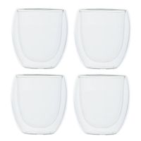 Set van 4x dubbelwandige koffieglazen/cappuccino glazen 300 ml - Koffie- en theeglazen - thumbnail