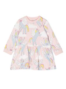 Stella McCartney Kids robe en coton à imprimé Rainbow Unicorn - Rose