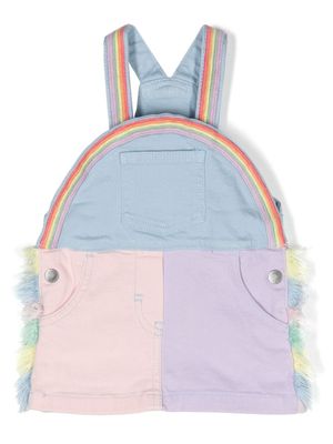 Stella McCartney Kids robe-salopette en jean à design patchwork - Bleu