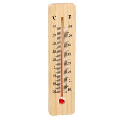 Gerimport Thermometer - hout - 15 x 4 cm - naturel - tot 50 graden Celsius