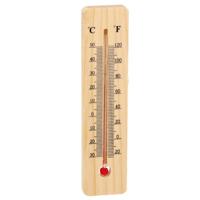 Gerimport Thermometer - hout - 15 x 4 cm - naturel - tot 50 graden Celsius