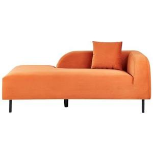 Beliani - LE CRAU - Chaise longue - Oranje - Rechtszijdig - Fluweel