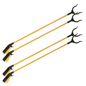 Afvalgrijper/vuilnisgrijper met lange steel - Set van 4x stuks - 83 cm - zonder te bukken - oppaktan