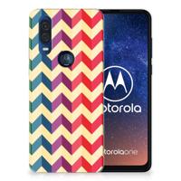 Motorola One Vision | TPU bumper | Zigzag Multi Color