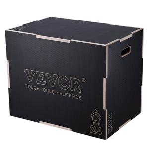 VEVOR 3 in 1 Plyometrische Jump Box 30/24/20 Inch Plyo Box, Jump Box Jump Box 204kg Laadvermogen, Fitness Oefening Step Up Box voor Thuistraining, Jump Krachttraining Zwart Verstelbare Hoogte