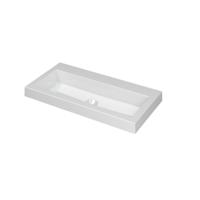 INK Dock Wastafel Polystone Zonder Kraangat - 800x400x60 mm - Glans Wit