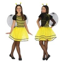 Dierenpak bij/bijen verkleed jurk/jurkje voor meisjes 140 (10-12 jaar)  - - thumbnail